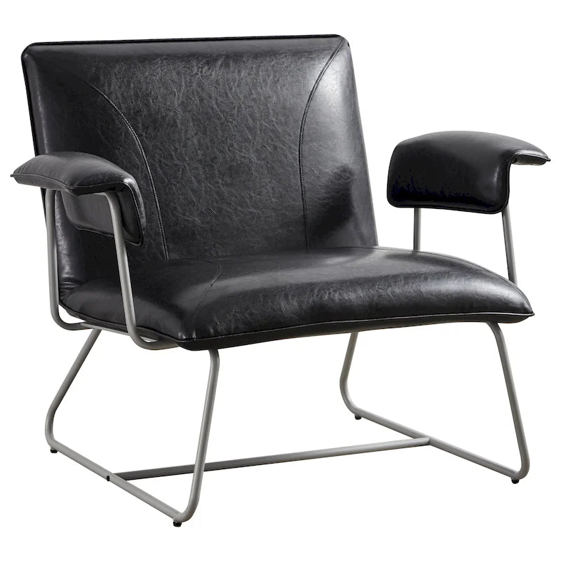 Fauteuil de salon en cuir reconstitué Corvus Deborah