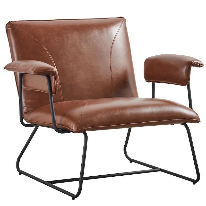 Fauteuil de salon en cuir reconstitué Corvus Deborah
