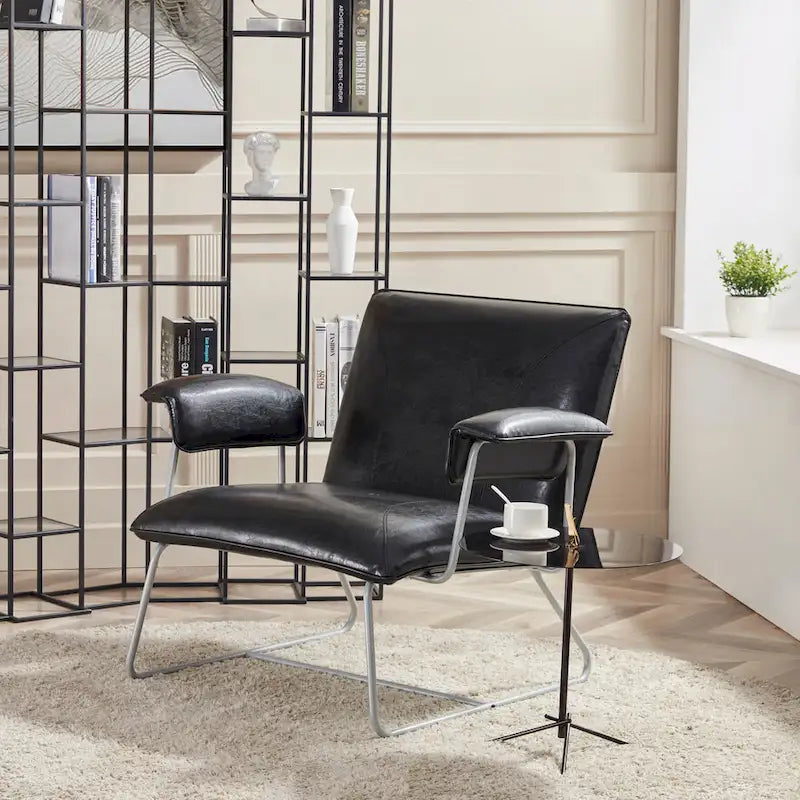 Fauteuil de salon en cuir reconstitué Corvus Deborah