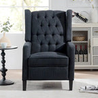 27 Wide Upholstered Manual Recliner, Wing Sofa Chair with Wood Legs