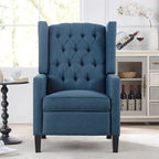 27 Wide Upholstered Manual Recliner, Wing Sofa Chair with Wood Legs