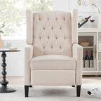27 Wide Upholstered Manual Recliner, Wing Sofa Chair with Wood Legs