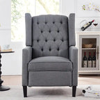 27 Wide Upholstered Manual Recliner, Wing Sofa Chair with Wood Legs