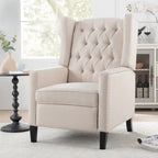 27 Wide Upholstered Manual Recliner, Wing Sofa Chair with Wood Legs