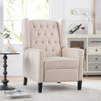 27 Wide Upholstered Manual Recliner, Wing Sofa Chair with Wood Legs