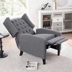 27 Wide Upholstered Manual Recliner, Wing Sofa Chair with Wood Legs