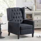 27 Wide Upholstered Manual Recliner, Wing Sofa Chair with Wood Legs