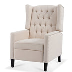 27 Wide Upholstered Manual Recliner, Wing Sofa Chair with Wood Legs