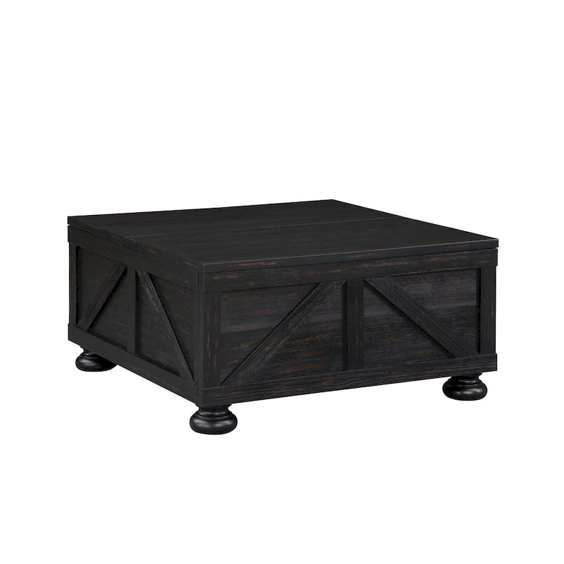 36-inch Acacia and Pine Storage Coffee Table by