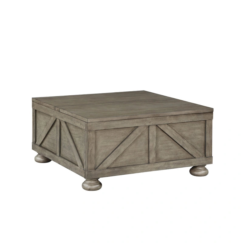 36-inch Acacia and Pine Storage Coffee Table by