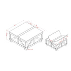 36-inch Acacia and Pine Storage Coffee Table by