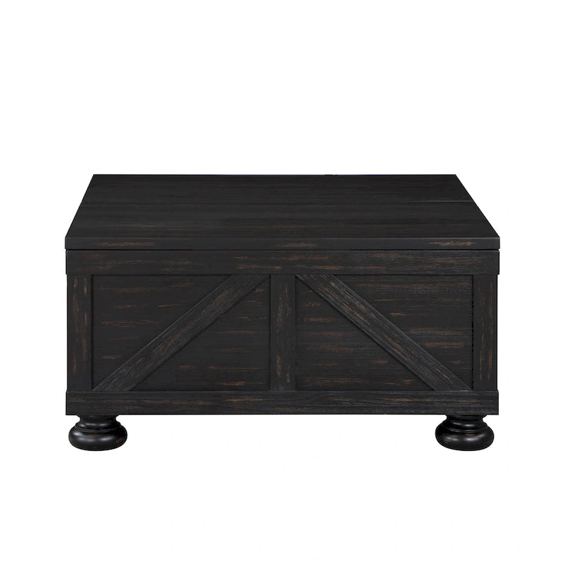 36-inch Acacia and Pine Storage Coffee Table by