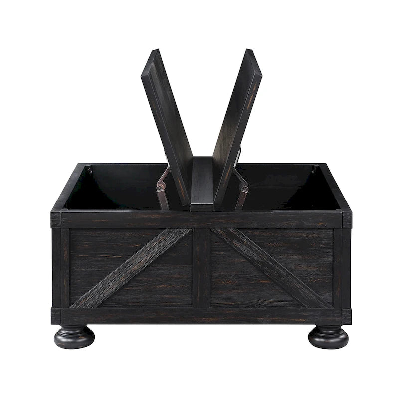 36-inch Acacia and Pine Storage Coffee Table by