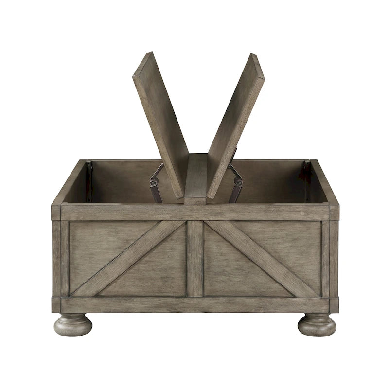 36-inch Acacia and Pine Storage Coffee Table by