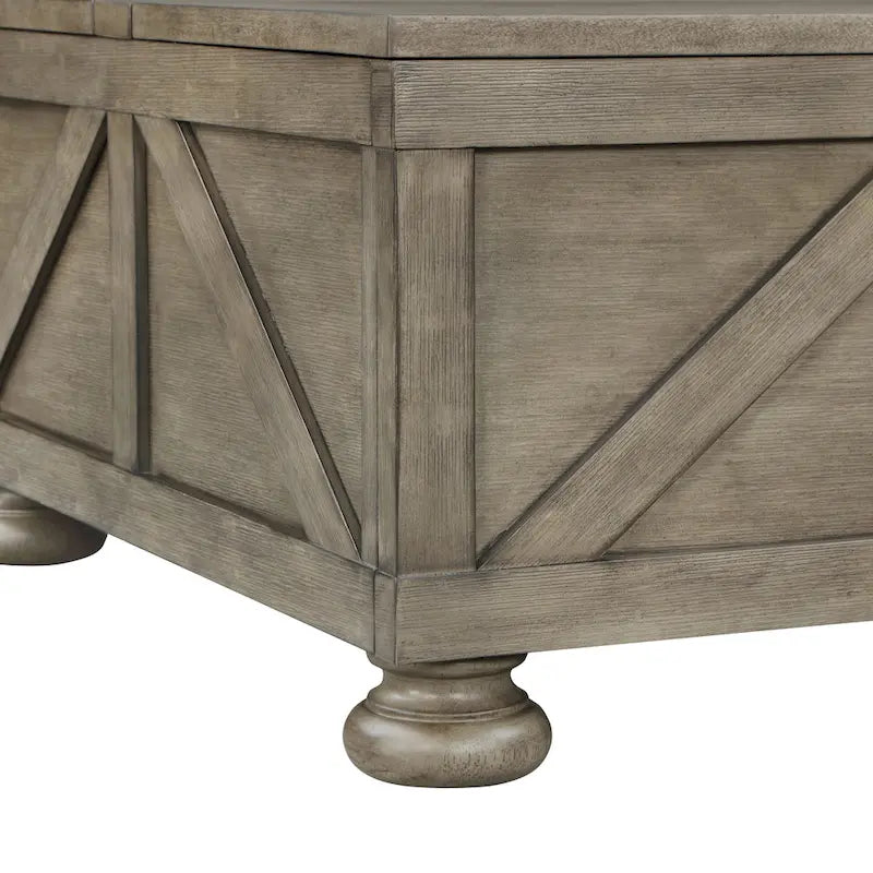 36-inch Acacia and Pine Storage Coffee Table by