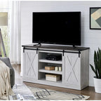 54 Farmhouse Sliding Barn Door TV Stand for TV up to 60 Inch Flat Screen