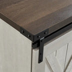 54 Farmhouse Sliding Barn Door TV Stand for TV up to 60 Inch Flat Screen