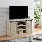 54 Farmhouse Sliding Barn Door TV Stand for TV up to 60 Inch Flat Screen