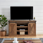 54 Farmhouse Sliding Barn Door TV Stand for TV up to 60 Inch Flat Screen
