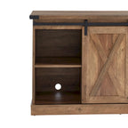 54 Farmhouse Sliding Barn Door TV Stand for TV up to 60 Inch Flat Screen