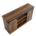 54 Farmhouse Sliding Barn Door TV Stand for TV up to 60 Inch Flat Screen