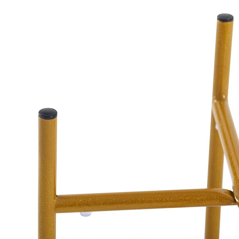 2-layer Round End Table/Coffee Table with Marble Tabletop