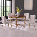 Ensemble de salle à manger moderne Morden Fort 5 pièces avec table à manger ronde classique et chaises de salle à manger en velours