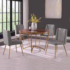 Ensemble de salle à manger moderne Morden Fort 5 pièces avec table à manger ronde classique et chaises de salle à manger en velours