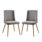Ensemble de salle à manger moderne Morden Fort 5 pièces avec table à manger ronde classique et chaises de salle à manger en velours