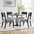 Faux Leather/ Linen Dining Side Chair, (Set of 2)