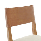 Faux Leather/ Linen Dining Side Chair, (Set of 2)