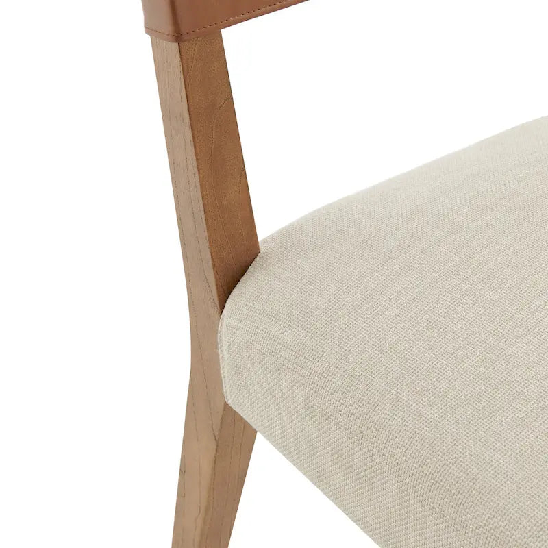 Faux Leather/ Linen Dining Side Chair, (Set of 2)