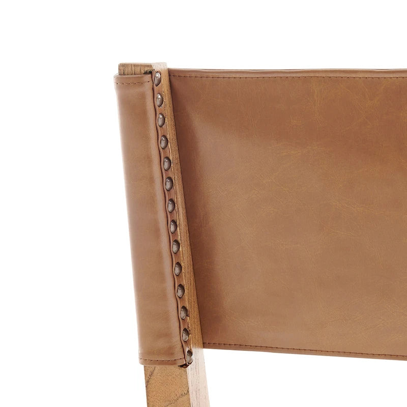 Faux Leather/ Linen Dining Side Chair, (Set of 2)