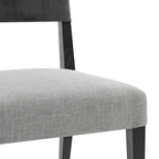 Faux Leather/ Linen Dining Side Chair, (Set of 2)