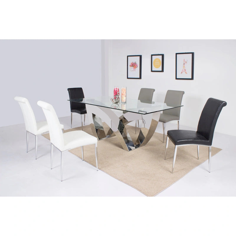 Somette Contemporary Upholstered Cantilever Side Chair, Set of 4