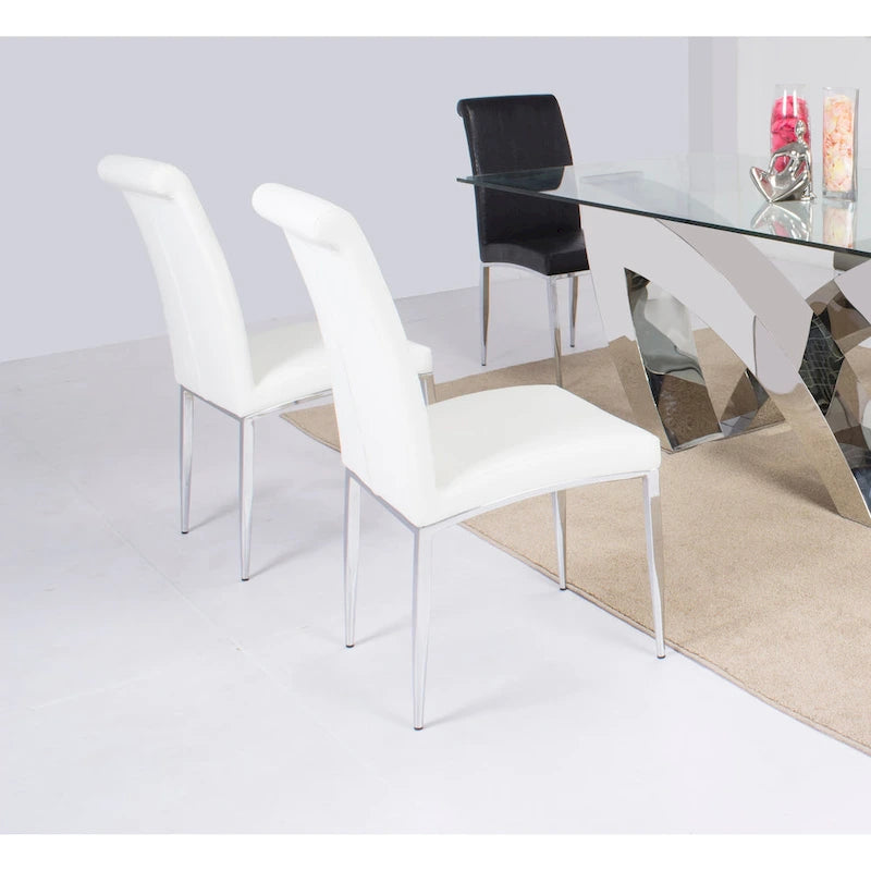 Somette Contemporary Upholstered Cantilever Side Chair, Set of 4