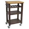 Steve Silver Bautzen Solid Acacia Wood Rolling Utility Cart