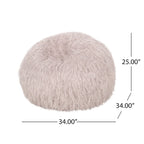 Mosier Modern Glam Faux Fur Bean Bag by Christopher Knight Home