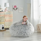 Mosier Modern Glam Faux Fur Bean Bag by Christopher Knight Home