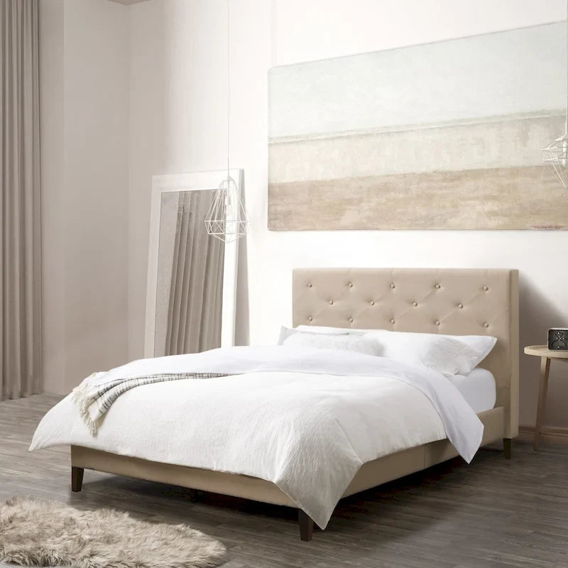 Nova Ridge Upholstered Button-Tufted Bed Frame, Full