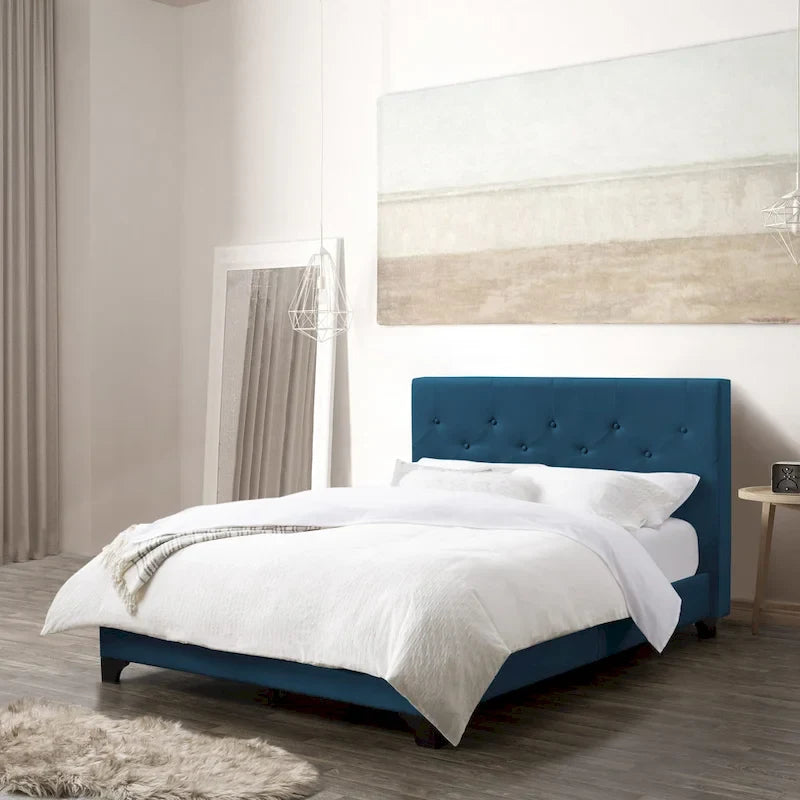 Nova Ridge Upholstered Button-Tufted Bed Frame, Full