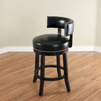 Tabouret de comptoir Mossoro pivotant en bois et similicuir