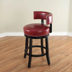 Tabouret de comptoir Mossoro pivotant en bois et similicuir