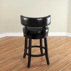 Tabouret de comptoir Mossoro pivotant en bois et similicuir