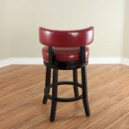 Tabouret de comptoir Mossoro pivotant en bois et similicuir