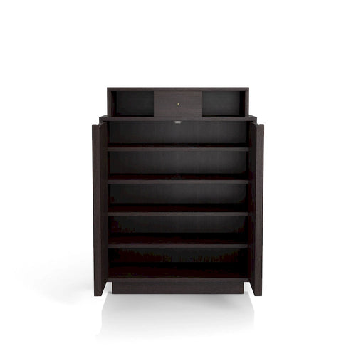 Icel Contemporary Espresso 5-shelf Shoe Cabinet by 