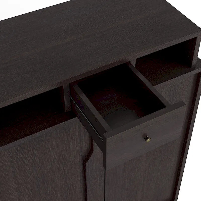 5-Shelf Shoe Cabinet with Drawer, Espresso