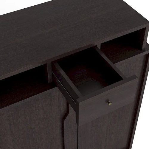 5-Shelf Shoe Cabinet with Drawer, Espresso