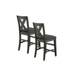 Counter Hight Chairs with X-Cross Back, Dark Grey