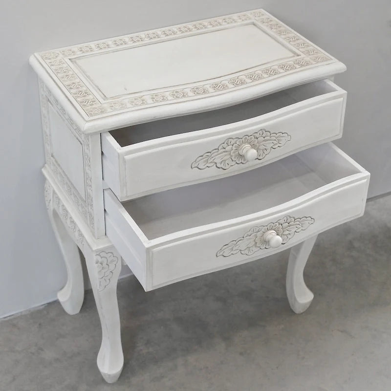 Windsor Carved 2-Drawer End Table